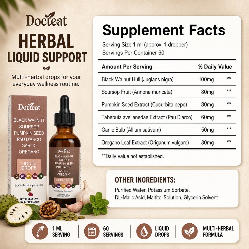 Docteat Black Walnut Soursop L – обзор и цена Herbal Wellness Drops
