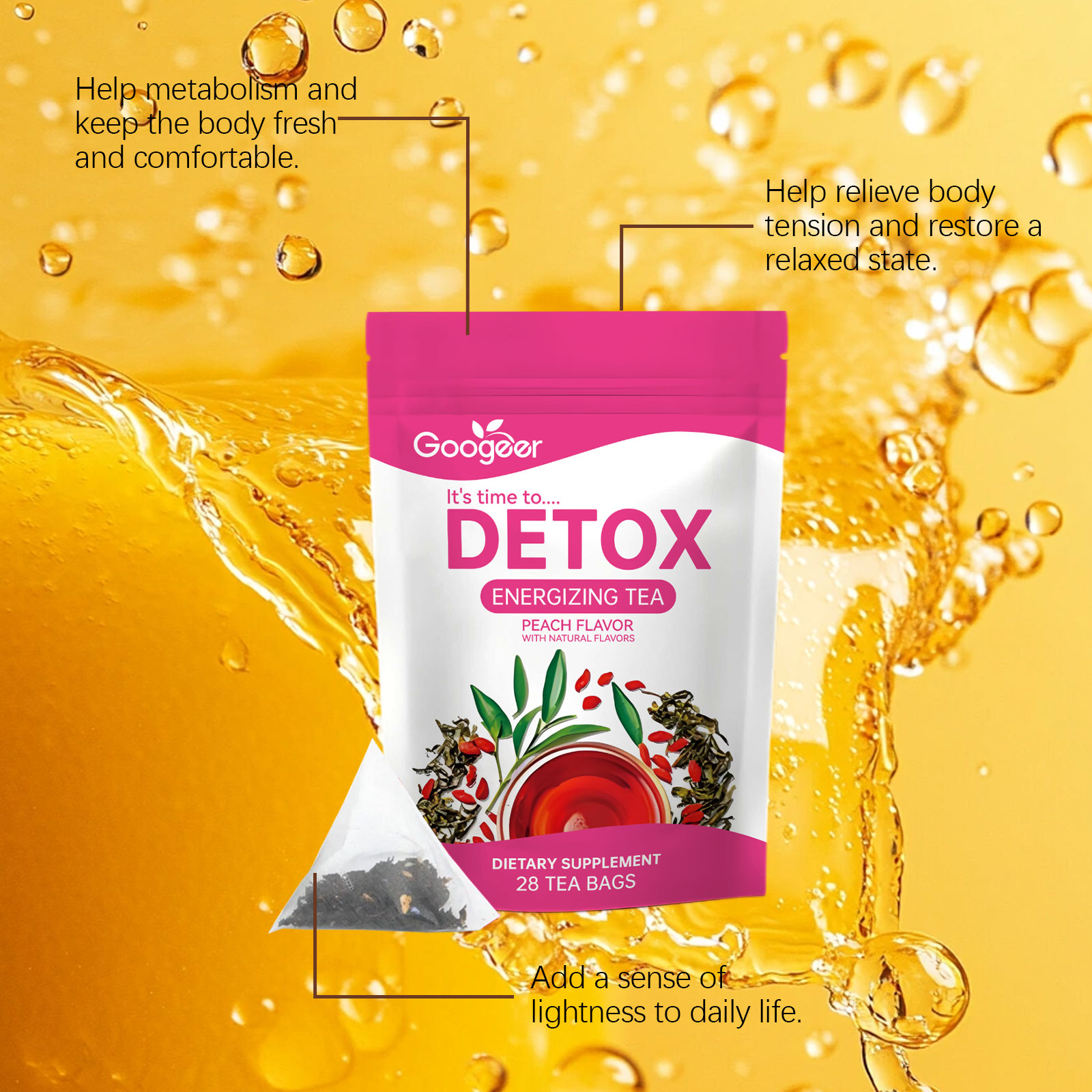 Googeer 28pcs Herbal Detox Tea – обзор и цена Herbal Weight Gain